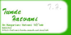 tunde hatvani business card